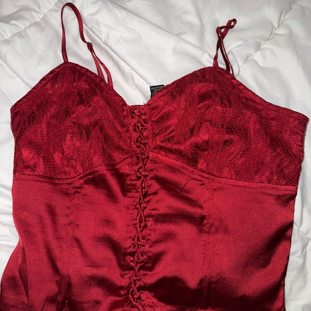 Soprano Crimson Lace-Up Camisole